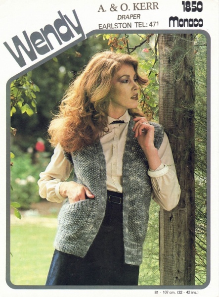 Vintage Wendy Knitting Pattern 1850: Lady's Cap Sleeve Waistcoat
