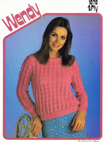 Vintage Wendy Knitting Pattern 1878: Lady's Lacy Sweater
