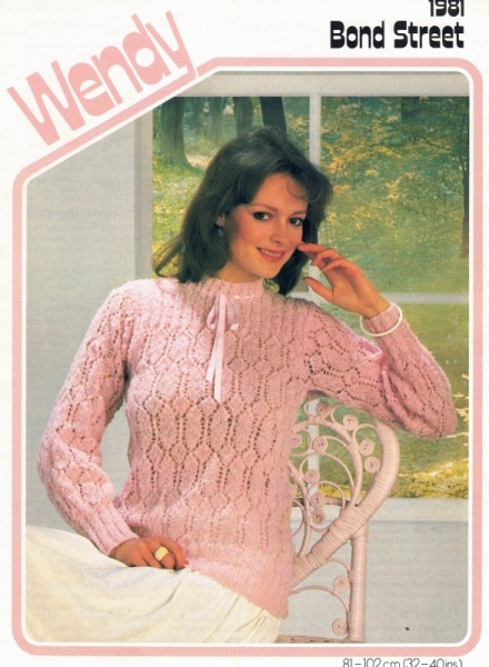 Vintage Wendy Knitting Pattern 1981: Lady's Lacy Sweater