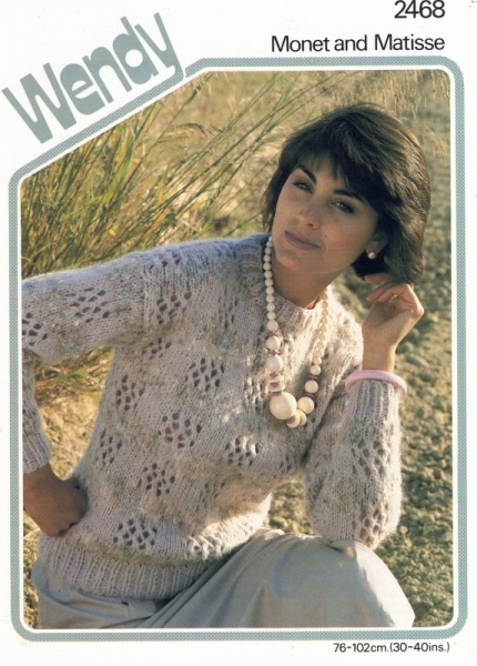 Vintage Wendy Knitting Pattern 2468 - Lady's Sweater - PDF Download