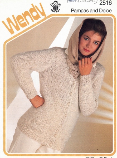 Vintage Wendy Knitting Pattern 2516: Lady's Long Length Cardigan