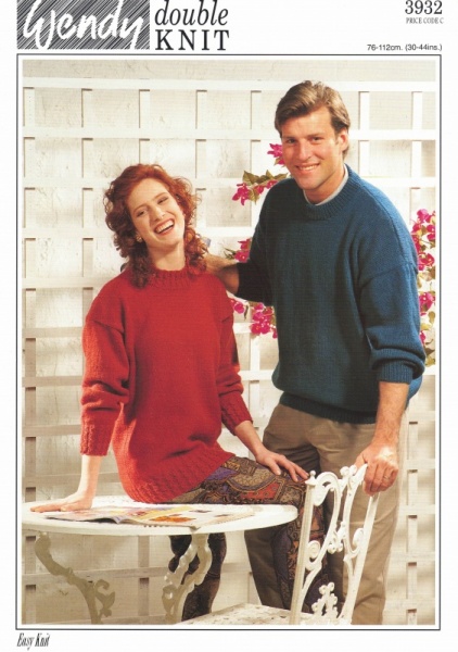 Vintage Wendy Knitting Pattern 3932: His & Hers Sweaters