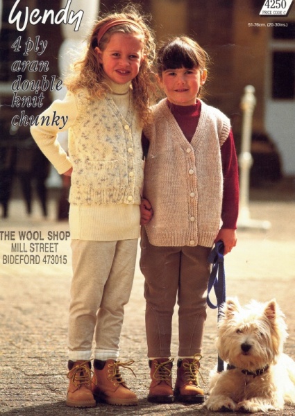 Vintage Wendy Knitting Pattern 4250: Children's Waistcoats