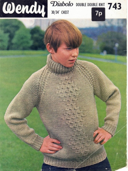 Vintage Wendy Knitting Pattern 743: Teenage Sweater