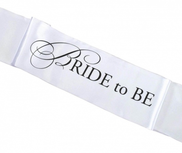 Lillian Rose White Satin 'Bride To Be' Sash