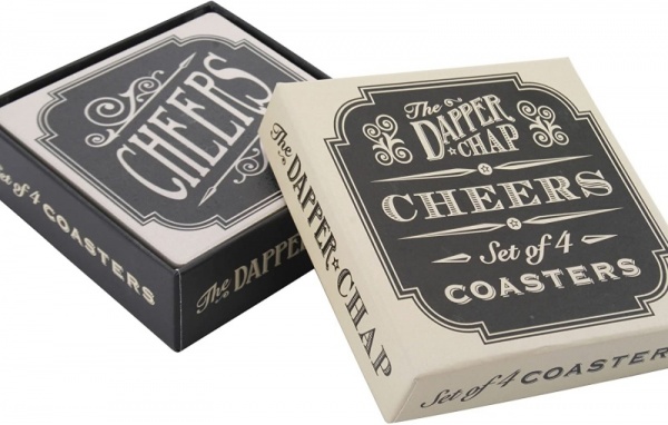 Set of 4 The Dapper Chap 'Cheers' Coasters