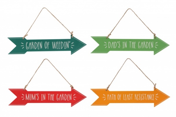 Set of 4 Hanging Slogan Arrow Signs