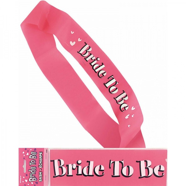 Pink Plastic Bride To Be Sash