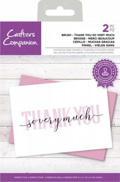 Crafters Companion Photopolymer Stamp - Brush Thank You So Very Much