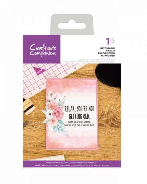 Crafters Companion Clear Acrylic Stamp ~ Getting Old