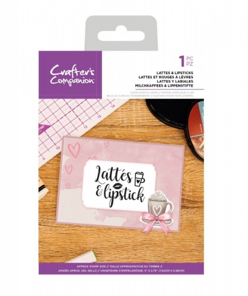 Crafters Companion Clear Acrylic Stamp ~ Lattes & Lipstick