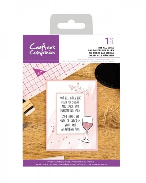 Crafters Companion Clear Acrylic Stamp ~ Not All Girls
