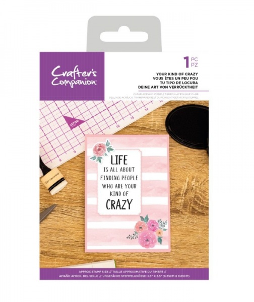 Crafters Companion Clear Acrylic Stamp ~ Your Kind of Crazy