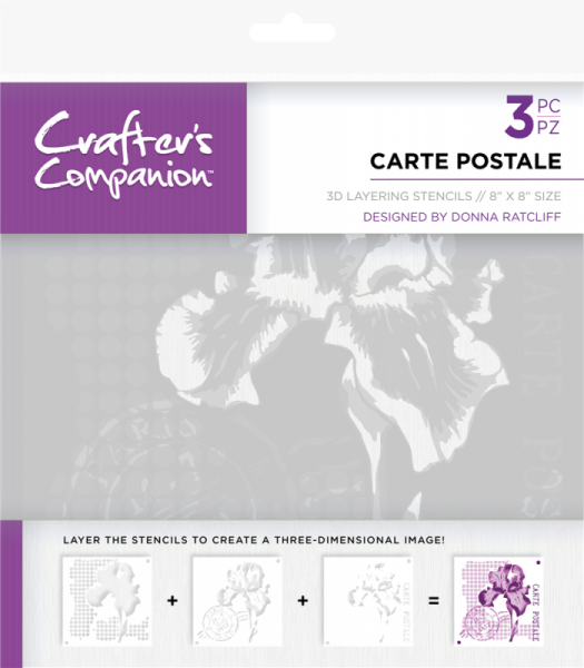Crafters Companion 3D Layering Stencils - Carte Postale