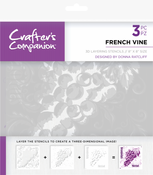 Crafters Companion 3D Layering Stencils - French Vine