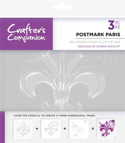 Crafters Companion 3D Layering Stencils - Postmark Paris