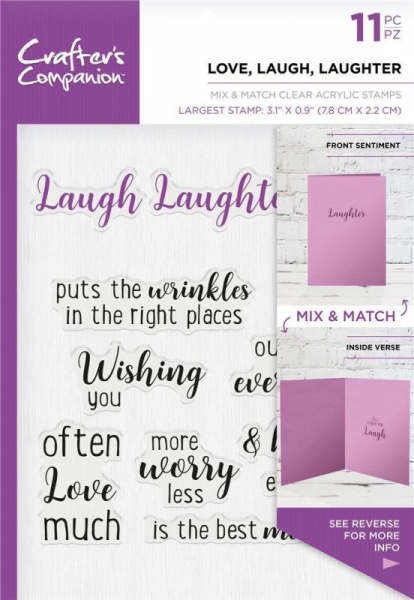 Crafters Companion Sentiment and Verses Clear Stamps - Love, Laugh, Laughter