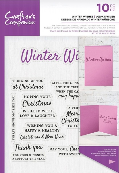 Crafters Companion Sentiment and Verses Clear Stamps - Winter Wishes