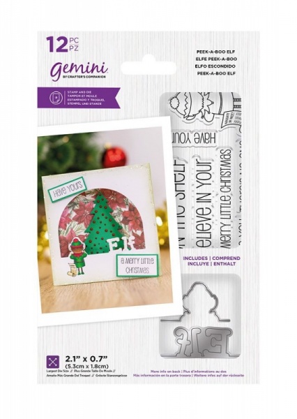 Gemini Peek-A-Boo Christmas Stamp & Die - Elf