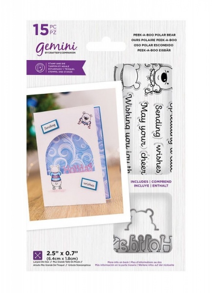 Gemini Peek-A-Boo Christmas Stamp & Die - Polar Bear