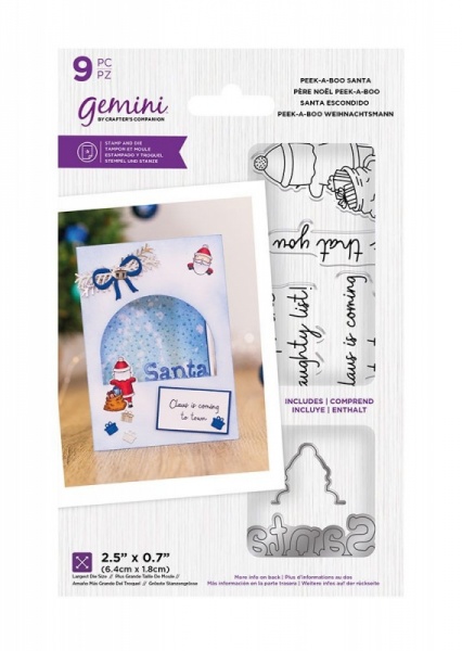 Gemini Peek-A-Boo Christmas Stamp & Die - Santa