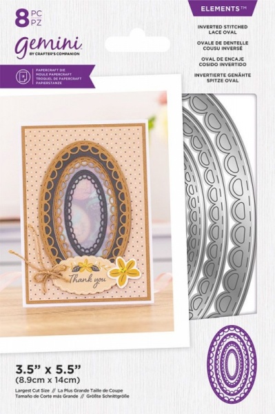 Gemini Elements Metal Die ~  Inverted Stitched Lace Oval