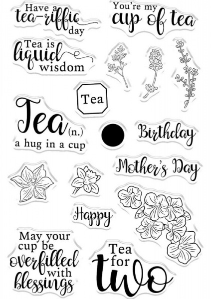 Crafters Companion Clear Acrylic Stamps ~ Time for Tea Accessories