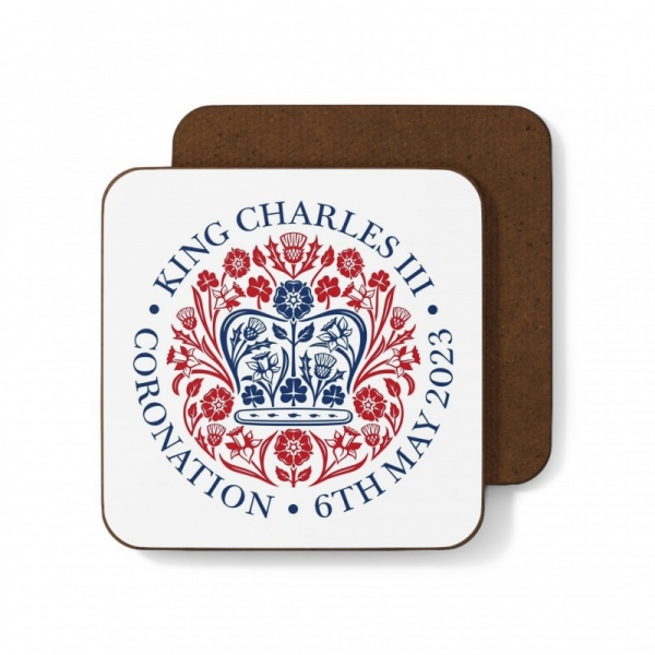 Square King Charles III Coronation Commemorative Coaster