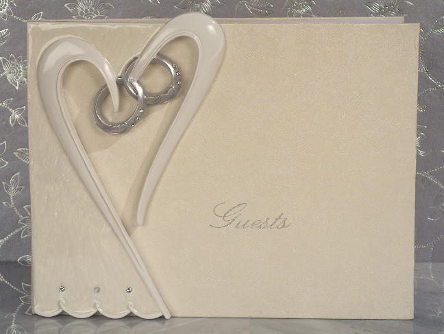 Two Become One Heart Design Guest Book