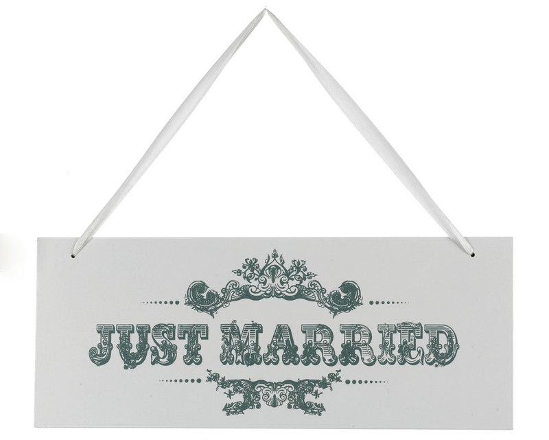 Rectangular Just Married Hanging Sign