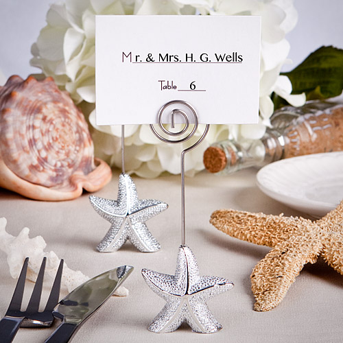 Shimmering starfish design place card / photo holders