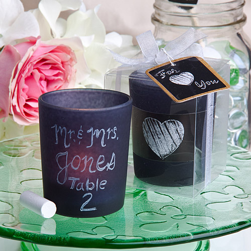Blackboard Design Candle with White Chalk Included