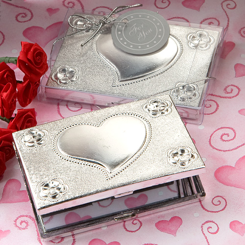 Elegant Reflections Collection Heart Design Compact Mirror