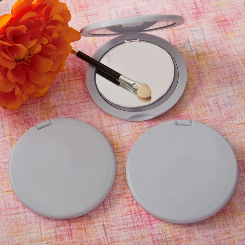 Perfectly Plain Collection Silver Compact Mirror