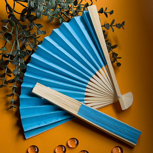 Elegant Blue Paper Folding Fan