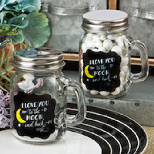 Sayings collection 'I Love you to the moon and back' glass mason jar