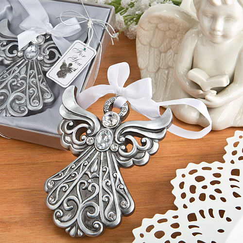 Silver Angel Ornament with Antique Finish from Fashioncraft