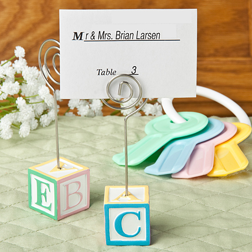 Adorable Alphabet Block Design Place Card / Note / Photo Holder