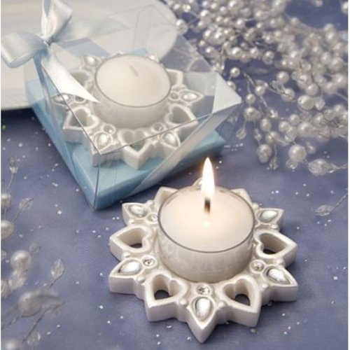 Heart and Snowflake Design Candle