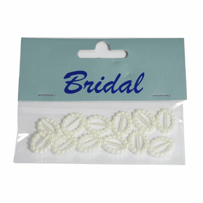 White/ Ivory Buckles ~ Embellishments: Oval: 12 x 15mm: Pack of 12