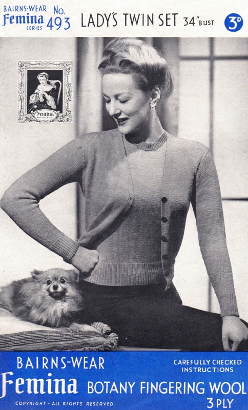 Vintage Bestway Knitting Pattern 493 - Lady's Twin Set