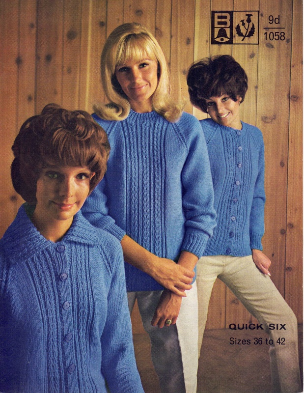 Vintage Bellmans Knitting Pattern No 1058: Ladies Jacket, Sweater & Lumber - PDF Download