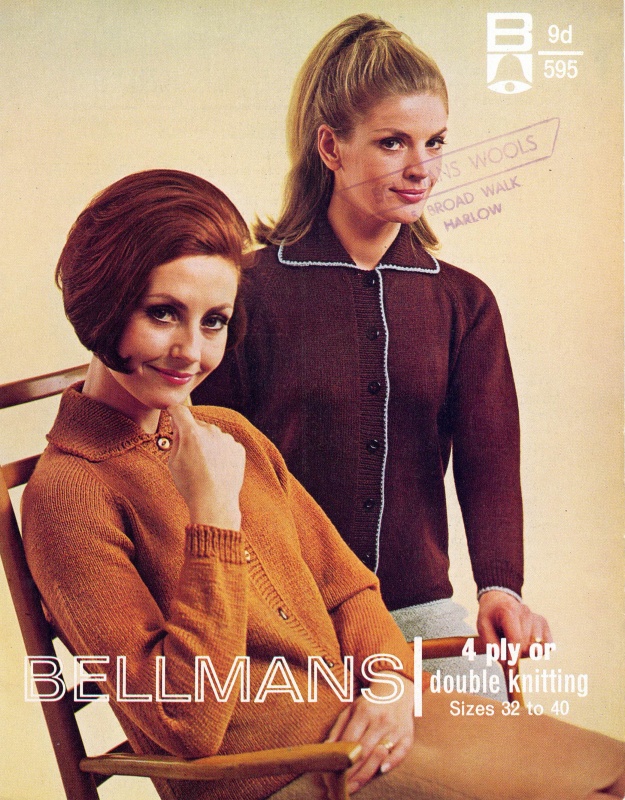Vintage Bellmans Knitting Pattern No 595: Ladies Two Colour Jacket