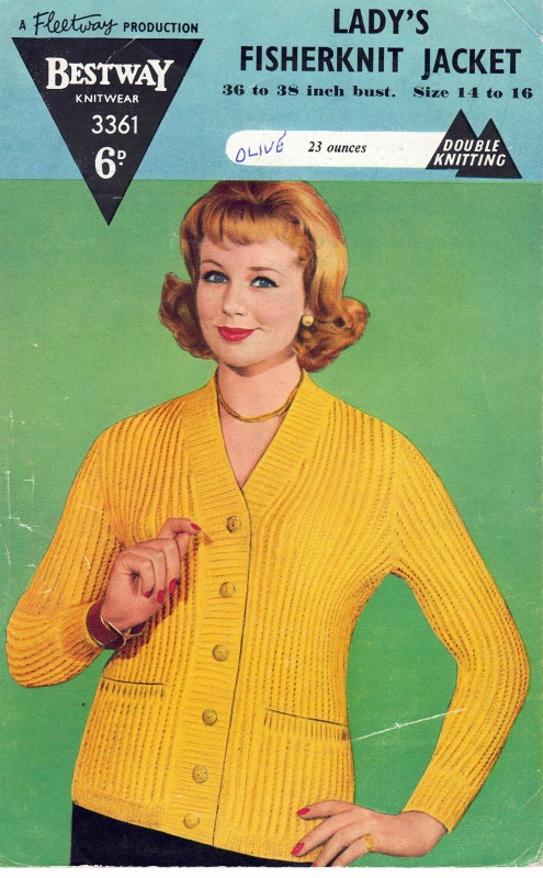 Vintage Bestway Knitting Pattern 3361 - Lady's Fisherman's-Knit Jacket