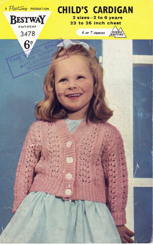 Vintage Bestway Knitting Pattern 3478 - Children's Cardigan