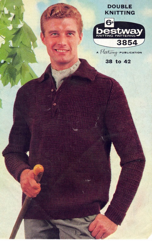Vintage Bestway Knitting Pattern 3854 - Man's Shirt