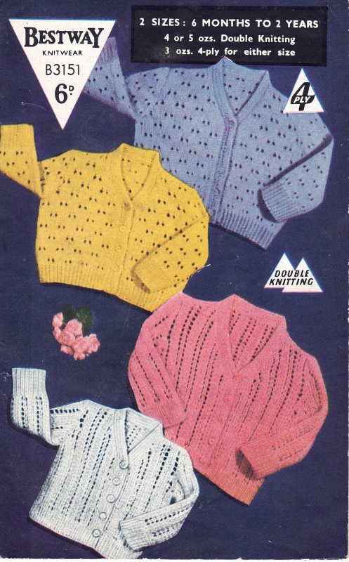 Vintage Bestway Knitting Pattern B3151 - Baby Cardigans