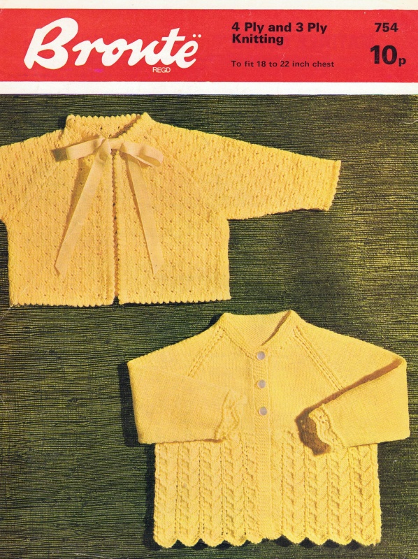 Vintage Bronte Knitting Pattern No 754: Matinee Coats