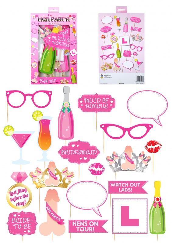 Pack of 20 Hen Night Photo Props