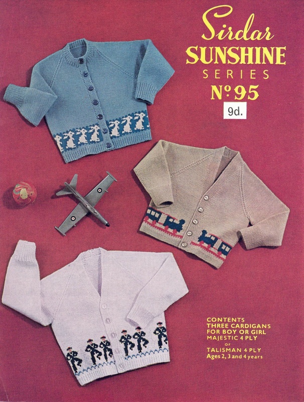 Vintage Sirdar Knitting Pattern - Cardigans - Boys & Girls Ages 2/3/4 Years